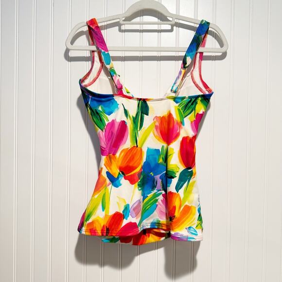 Miraclesuit Slimming Support Floral Tankini Top Underwire Size 10 - Picture 5 of 6